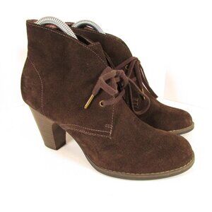 Clarks Indigo Women's Suede Ankle Boots 7M Dark Brown Lace Up